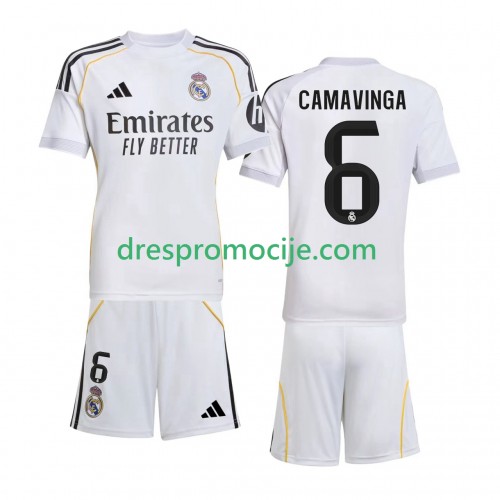 Real Madrid Camavinga 6 Dres Dječji Domaći 2025/2026 Kratkih Rukava Real Madrid Camavinga 6 Dres Dječji Domaći 2025/2026 Kratkih Rukava